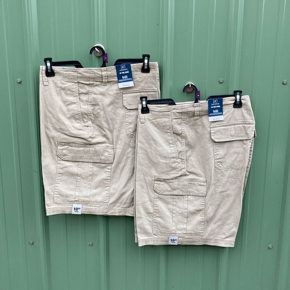 Cargo Shorts, 10" Inseam 2-Pack Size 46